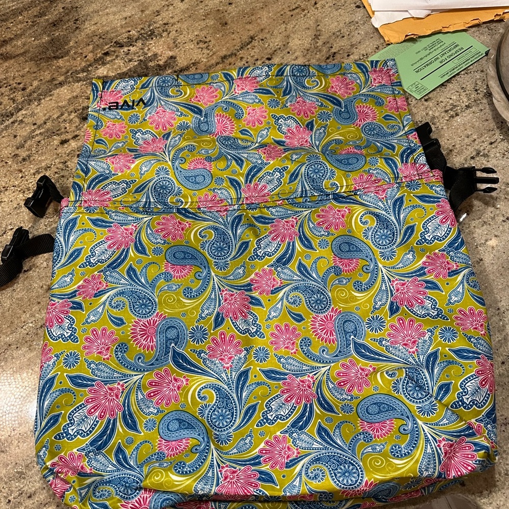 ViVe Paisley Backpack for walkers or wheelchairs - Pink and Blue